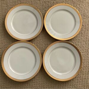 Four Mikasa Palatial Gold Dinner Plates